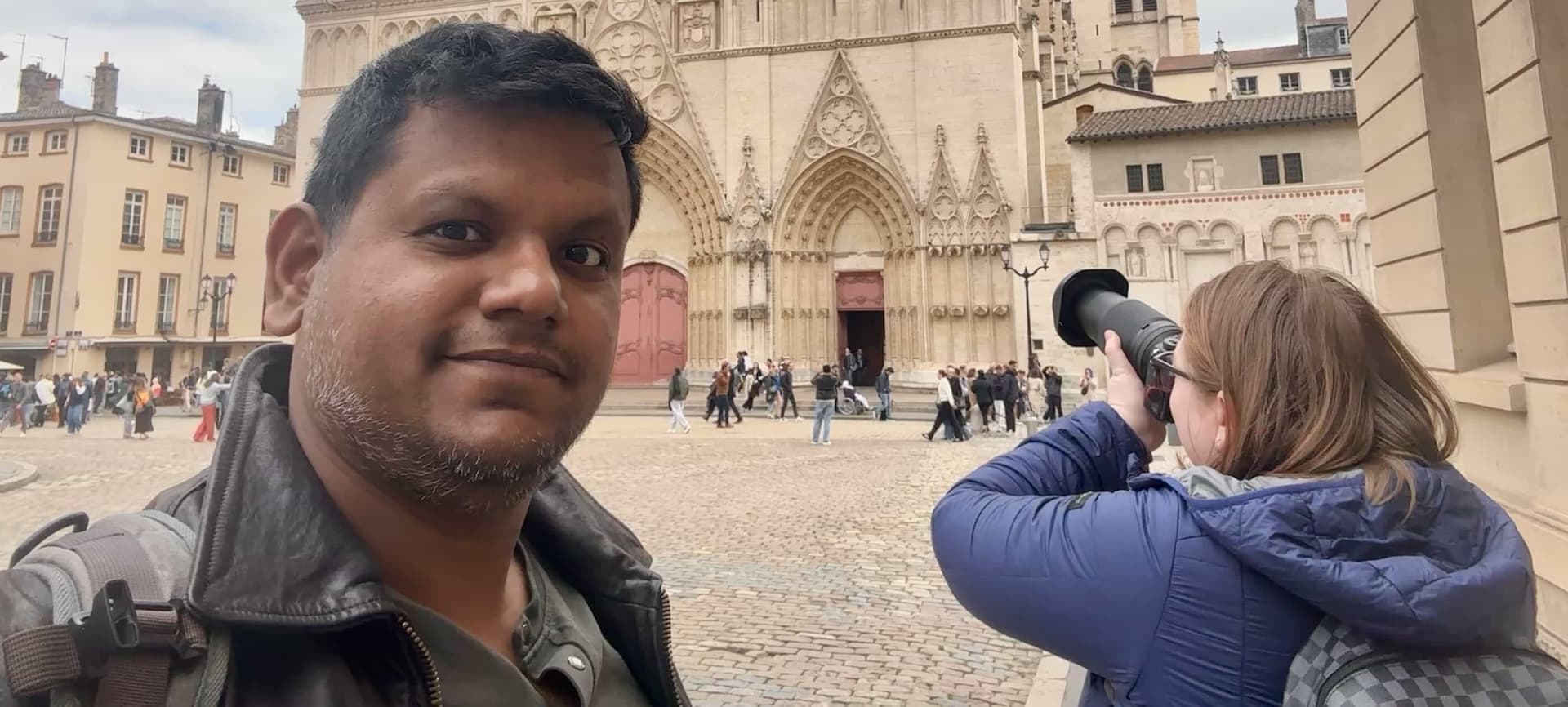 Co-founders of Open Journalism Network on a footage gathering trip. 